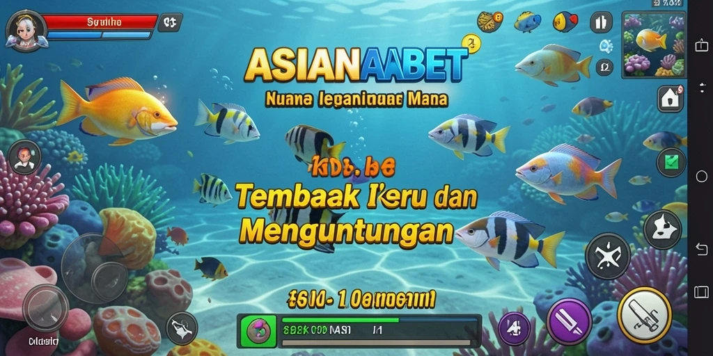 Tampilan gameplay ASIANABET saat berburu ikan yang penuh warna.
