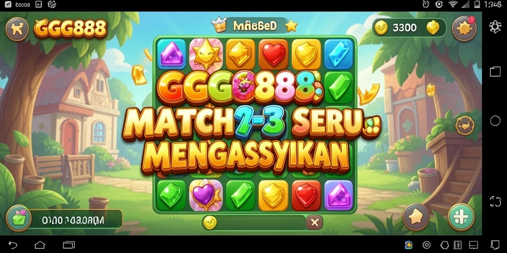 Tampilan menarik gameplay GGG888 dengan elemen Match-3 yang seru.