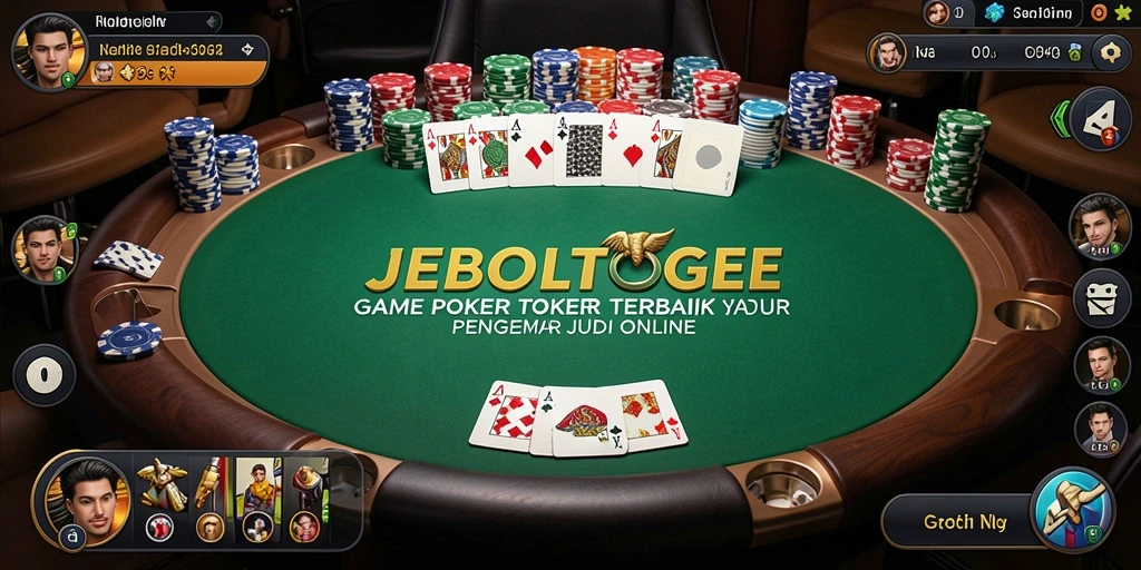 Tampilan utama gameplay Poker di JEBOLTOGEL yang seru