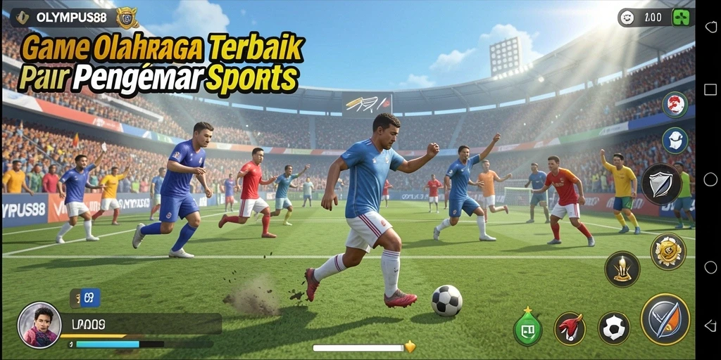 Screenshot OLYMPUS88 menampilkan aksi pertandingan olahraga yang seru.