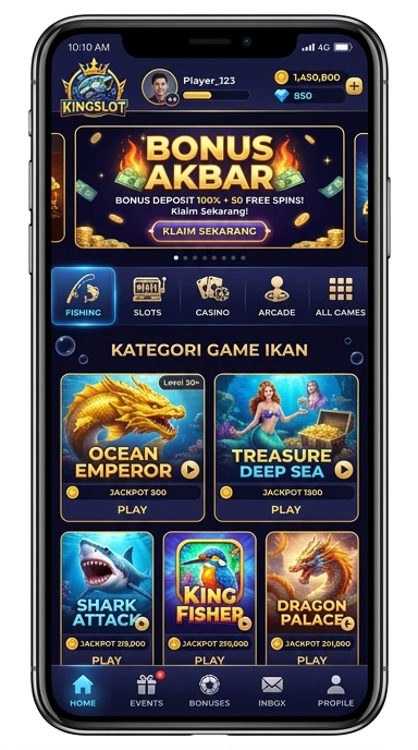 Tampilan antarmuka kingslot yang ramah pengguna.